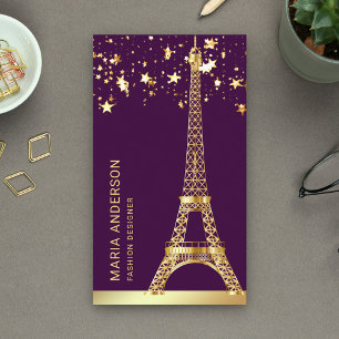 Glam Stars Konfetti Goldfolie Paris Eiffelturm Visitenkarte