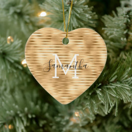 Glam Streifen personalisiert Monogram Keramik Ornament