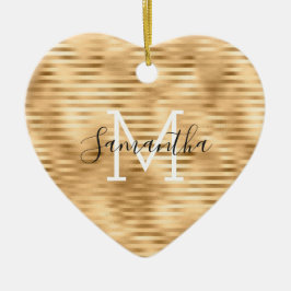 Glam Streifen personalisiert Monogram Keramik Ornament