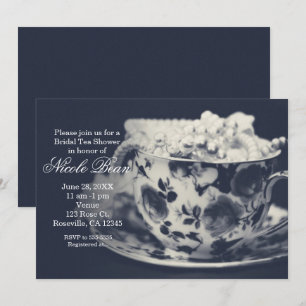 Glam Tea & Pearls Elegante Hochzeit Chic Einladung