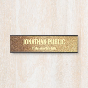 Glam Template Moderne Schwarz und Gold Trendy Tür  Türschild