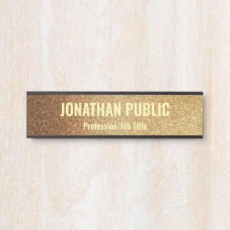 Glam Template Moderne Schwarz und Gold Trendy Tür Türschild
