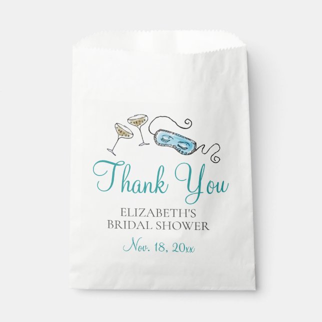 Glam Tiara Cocktail Brautparty Niedlich Retro 1960 Geschenktütchen (Vorderseite)