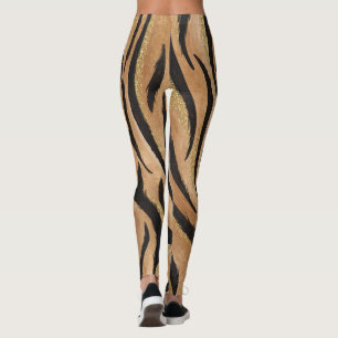 Glam Tiger Print Wild Cat Animal Muster Imitate Go Leggings