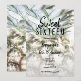 Glam Tropical Pineaple Sweet 16 Birthday Party Einladung