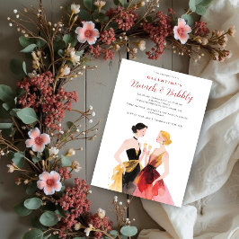 Glam Two Elegant Women Galentines Day Party Einladung