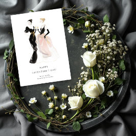 Glam Two Pretty Elegant Women Galentine's Day Karte