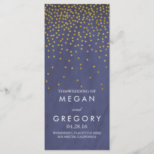 Glam Vintag Gold Confetti Hochzeitsprogramme Programm