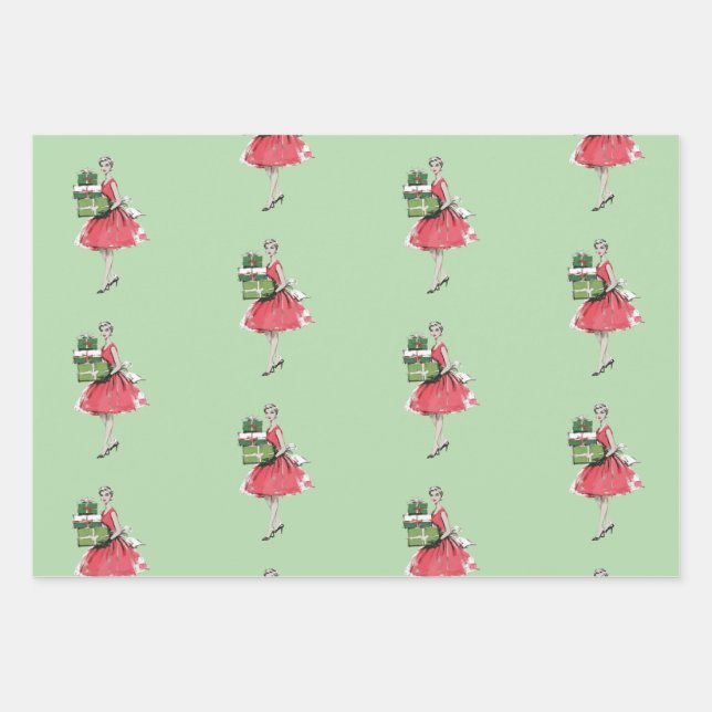 Glam-Weihnachtspapier Geschenkpapier Set (Vorderseite)