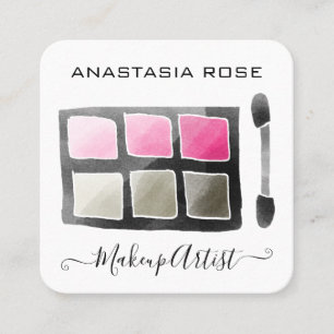 Glam Weiße und Rosa Lidschatten-Palette Makeup-Art Quadratische Visitenkarte