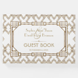 Glam White Gold Great Gatsby Wedding Gästebuch