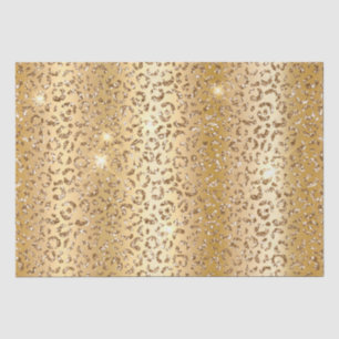Glam Yellow Glitzer Leopard Seidenpapier