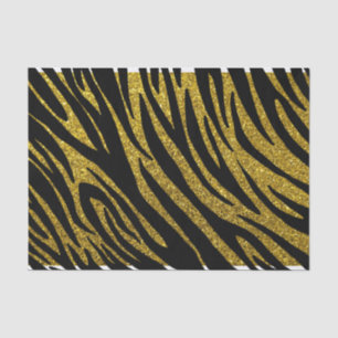 Glam Zebra Streifen & Gold Imitate Glitzer Seidenpapier