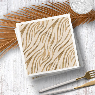Glam Zebra Streifen Muster Safari Gold ID1151 Serviette