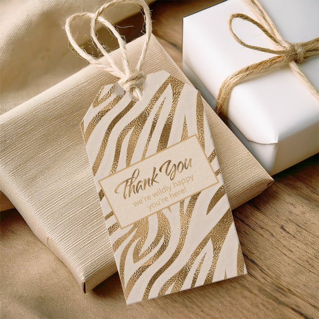 Glam Zebra Stripes Safari Vielen Dank Gold ID1151 Geschenkanhänger (Von Creator hochgeladen)