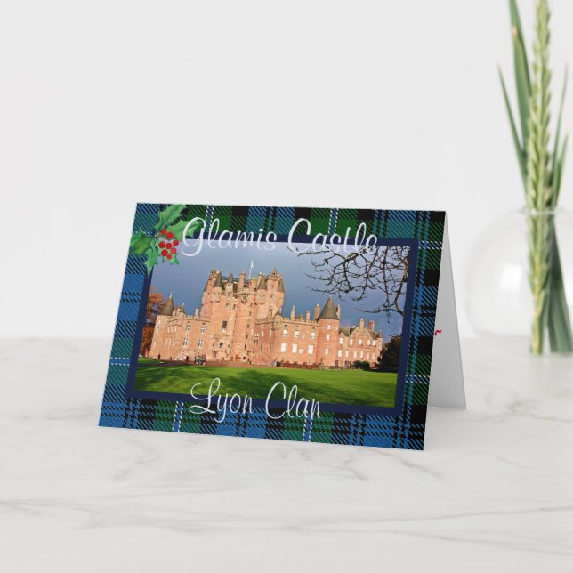 Glamis Castle - Lyon Clan Tartan Weihnachtsfeierta Karte (Vorderseite)
