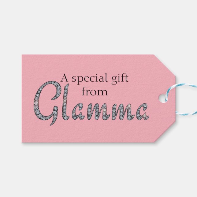 Glamma-Bling-Designmarke Geschenkanhänger (Vorderseite (Horizontal))