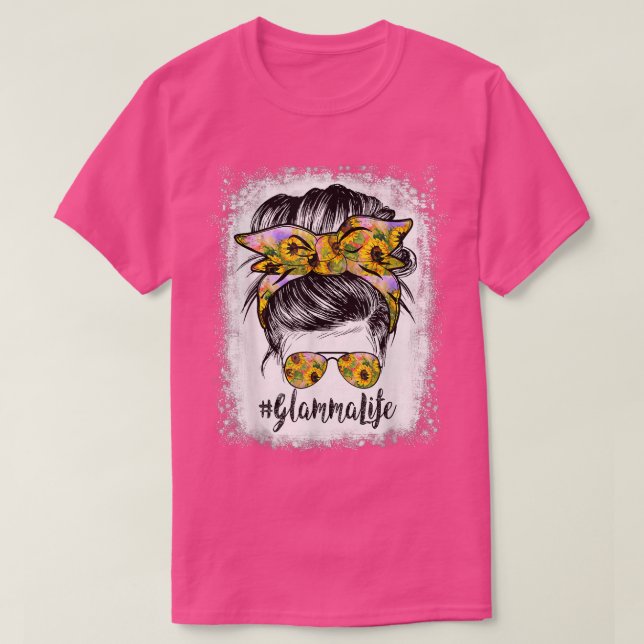 Glamma Life Bleached Glamma Life Sonnenblumen Mess T-Shirt (Design vorne)