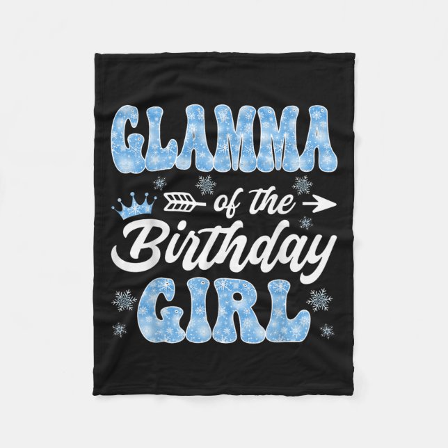 Glamma of the Birthday Girl Snowflakes Winter Chri Fleecedecke (Vorderseite)