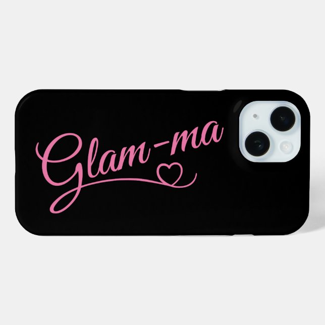 Glamma pink auf schwarz Case-Mate iPhone hülle (Rückseite (Horizontal))