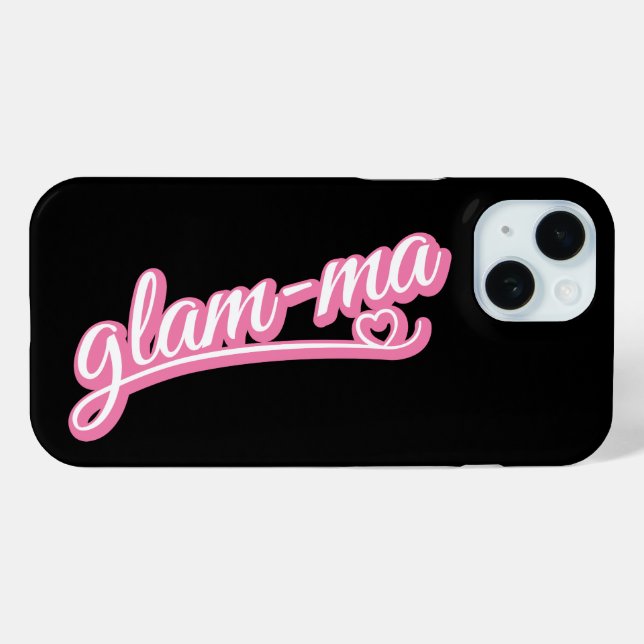 Glamma pink/weiß auf schwarz Case-Mate iPhone hülle (Rückseite (Horizontal))