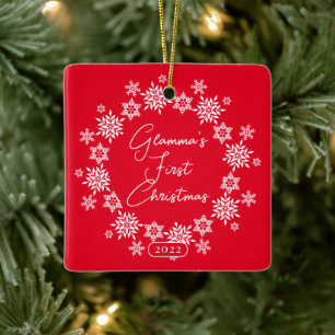 Glammas erste Weihnachtsfeier Keramikornament