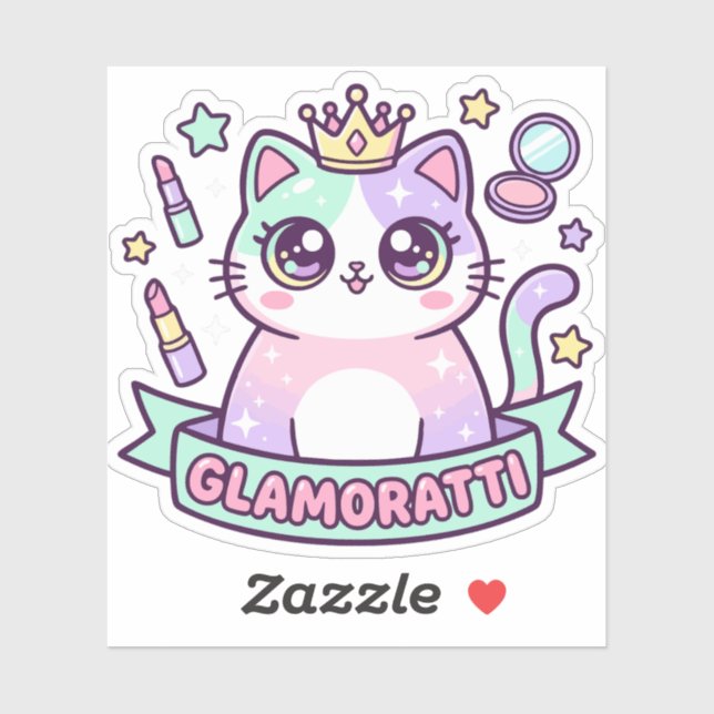 Glamoratti Katze Aufkleber (Blatt)
