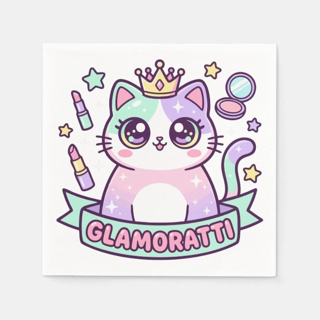 Glamoratti Katze Serviette (Vorderseite)