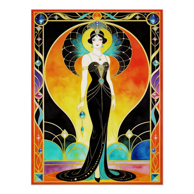 Glamorous Art Deco Siren (2) Poster (Vorderseite)