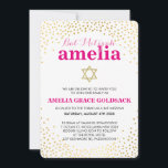 GLAMOROUS BAT MITZVAH rustikaler Goldkonfetti pink Einladung<br><div class="desc">HINWEIS - der glänzende Goldeffekt ist ein gedrucktes BildEine niedliche Konfetti, Polka Dot Design mit Goldfolie suchen Sie nach den BAT MITZVAH INVITATIONS Ihres Kindes. Wow Ihre Freunde und Familie mit dieser kleinen Zahl .D Setup als Vorlage ist es einfach für Sie, Ihre eigenen Daten hinzufügen, Ihr Foto hinzufügen oder...</div>