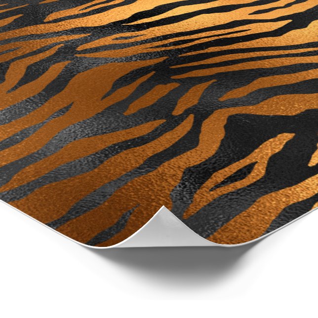 Glamorous Black Brown Tiger Poster (Ecke)
