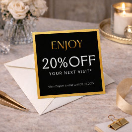 Glamorous Black & Gold Lash Tech Rabattkarte