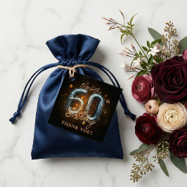 Glamorous Black Sparkly 60th Birthday Thank You Geschenkanhänger