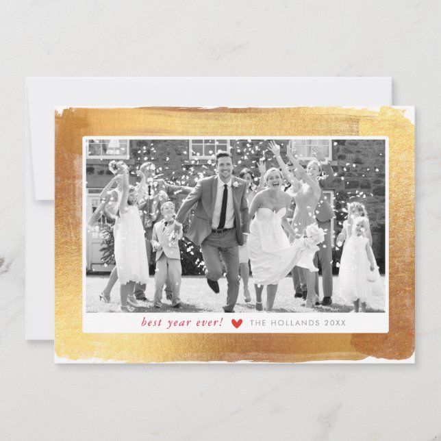 GLAMOROUS CHRISTMAS KARTE Glattglas Gold gebürstet (Vorderseite)