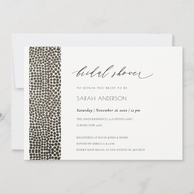 GLAMOROUS COPPER SILVER DOTS MOSAIC BRAUTPARTY EINLADUNG (Vorderseite)