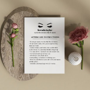 Glamorous Eyelash  Browbar Aftercare Instructions Visitenkarte