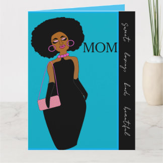 Glamorous Glam African American Mother Birthday Karte