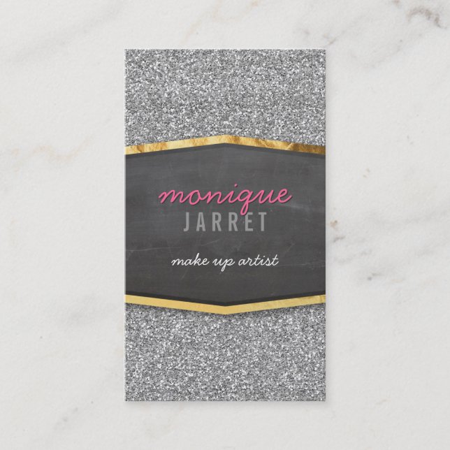 GLAMOROUS-Glitzer mit Goldkalkplatten Visitenkarte (Vorderseite)