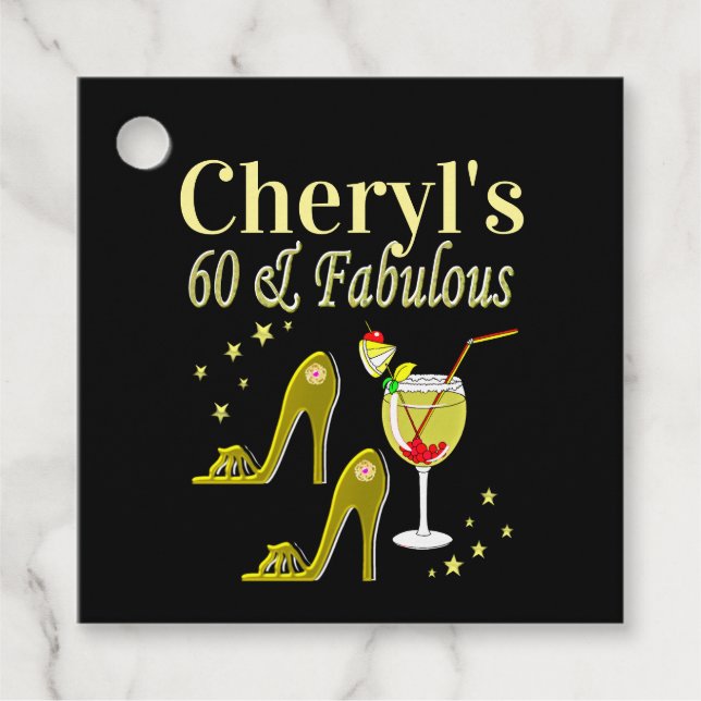 GLAMOROUS GOLD 60. GEBURTSTAG GESCHENKANHÄNGER (Vorderseite)