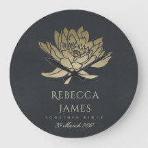 GLAMOROUS GOLD BLUE BLACK LOTUS SAVE THE DATE GIFT