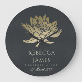 GLAMOROUS GOLD BLUE BLACK LOTUS SAVE THE DATE GIFT GROßE WANDUHR