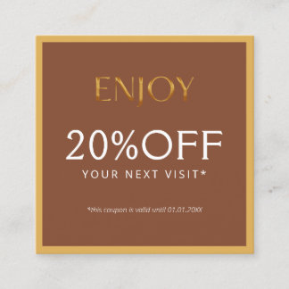 Glamorous Gold & Brown Lash Tech  Rabattkarte