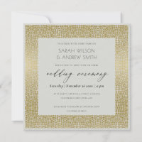 GLAMOROUS GOLD GRAY DOTS MOSAIC WEDD