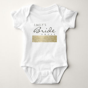 GLAMOROUS GOLD WHITE MOSAIC BRIDE SQUAD MONOGRAMM BABY STRAMPLER