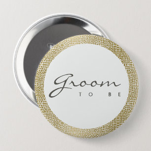 GLAMOROUS GOLD WHITE MOSAIC DOTS GROSS ZU SEIN BUTTON