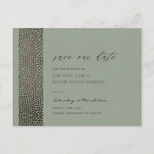 GLAMOROUS KUPER SILVER DOTS MOSAIC SAVE THE DATE ANKÜNDIGUNGSPOSTKARTE