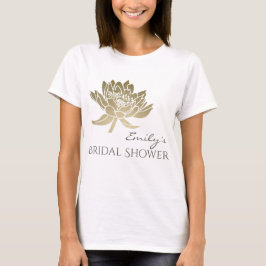 GLAMOROUS PALE GOLD LOTUS BRAUTPARTY MONOGRAMM T-Shirt