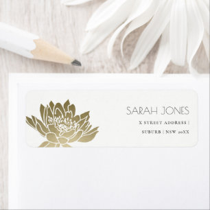 GLAMOROUS PALE GOLD WHITE LOTUS FLORAL ADRESSE
