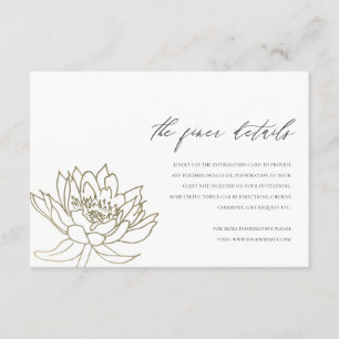 GLAMOROUS PALE GOLD WHITE LOTUS FLORAL DETAIL BEGLEITKARTE