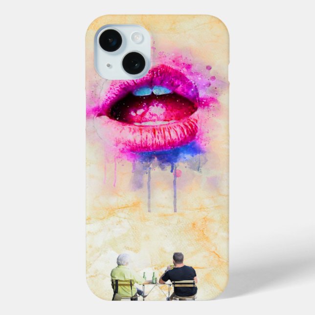  Glamorous Pink Lip Illustration Case-Mate iPhone Hülle (Rückseite)